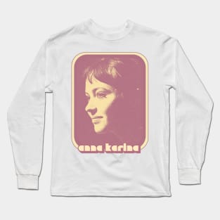 Anna Karina \/\/\ 60s Retro Fan Art Design Long Sleeve T-Shirt